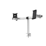 Monitor arm for 1 screen max 27" and 1 tablet max 13" DURABLE silver