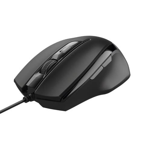 Mouse con filo Trust Voca Comfort 800-2400 dpi USB 2.0 nero - cavo 160 cm
