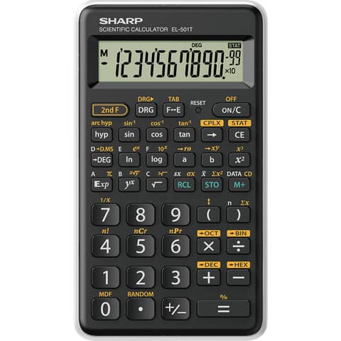 Calcolatrice scientifica Sharp EL-501T con 146 funzioni e ampio display 10+2