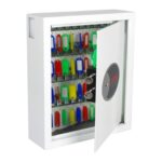Cassaforte portachiavi 48 ganci Security Italia Cygnus bianco serratura a chiave