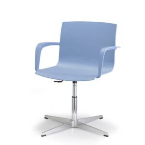 Sedia visitatore girevole su piedini fissi Unisit Melissa MEGP scocca in PPL