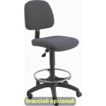 Technical stool Unisit Esos EOE4S high seat - telescopic footrest -