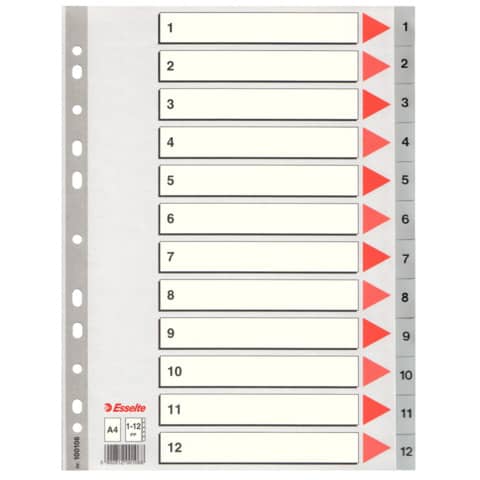 Divisori per rubrica Esselte A4 PPL numerica 1-12