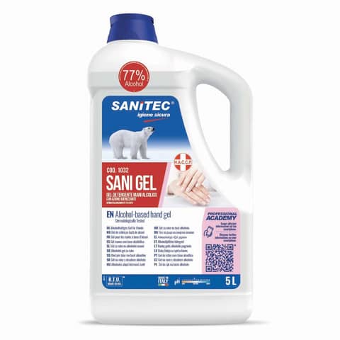 Gel igienizzante mani a base alcolica Sanitec Sani Gel Alcol 70% - trasparente