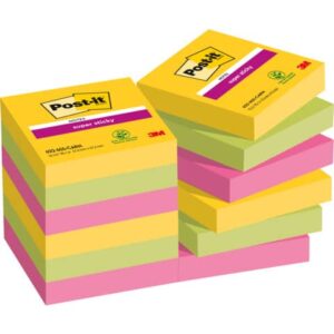Foglietti riposizionabili Post-it® Super Sticky Carnival 47,6x47,6 mm
