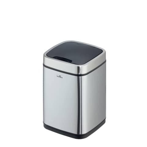 Cestino con sensore DURABLE NO TOUCH argento metallizzato - capienza 6 Lt -