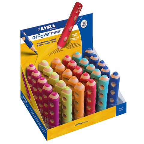 Gomma Groove eraser - forma triangolare ergonomica Lyra - colori assortiti