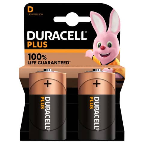 Batteria alcaline Duracell Plus100 Torcia D - MN1300 -