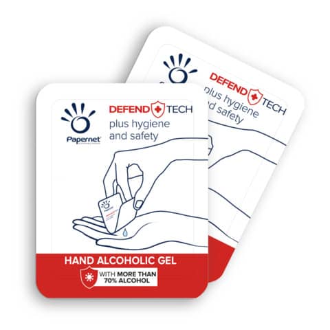 Gel Alcolico Mani Papernet Mini Defend Tech - trasparente -