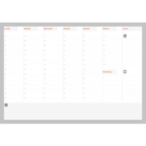 Sottomano perpetuo 49x34 cm - 52 ff settimanali - rosso/grigio