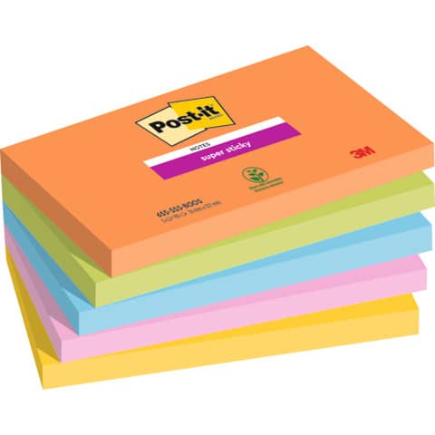 Foglietti Post-it® Super Sticky Boost - conf. 5 blocchetti da 90 ff