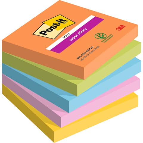 Foglietti Post-it® Super Sticky Boost - conf. 5 blocchetti da 90 ff