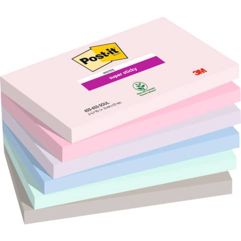 Foglietti Post-it® Super Sticky Soulful conf. 6 blocchetti da 90 ff -