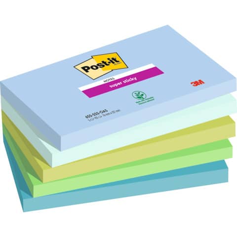 Foglietti Post-it® Super Sticky Oasis - conf. 5 blocchetti da 90 ff