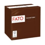 Tovaglioli piegati 2 veli Fato Smart Table pura cellulosa 24x24 cm cioccolato