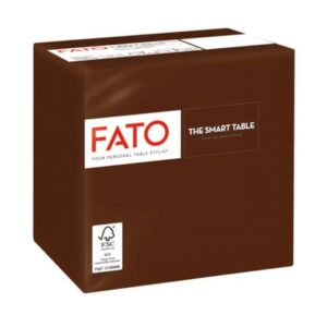 Folded 2-ply napkins Fato Smart Table pure cellulose 24x24 cm chocolate