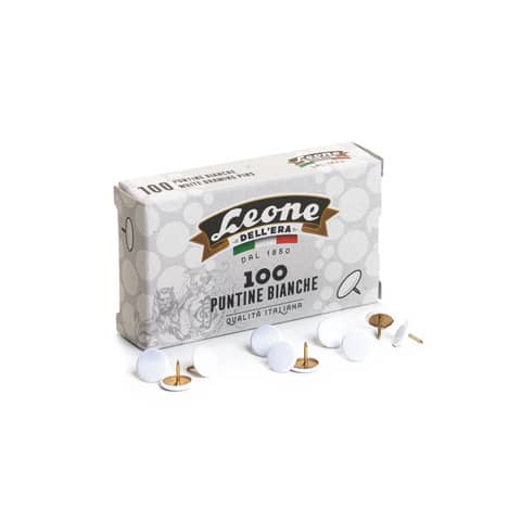 Leone Dell'Era drawing pins head diameter 9.5 mm - white