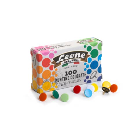 Puntine da disegno Leone Dell'Era diametro testa 9,5 mm colori assortiti -