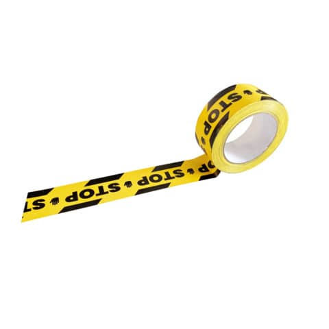Nastro adesivo barricata Viso STOP - Nero/Giallo - 50 mm x 33 mt