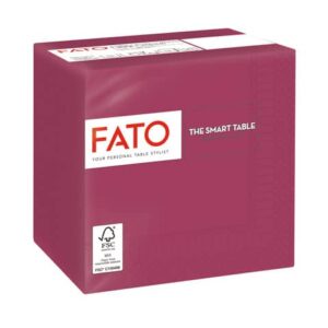 Folded 2-ply napkins Fato Smart Table pure cellulose 24x24 cm - burgundy