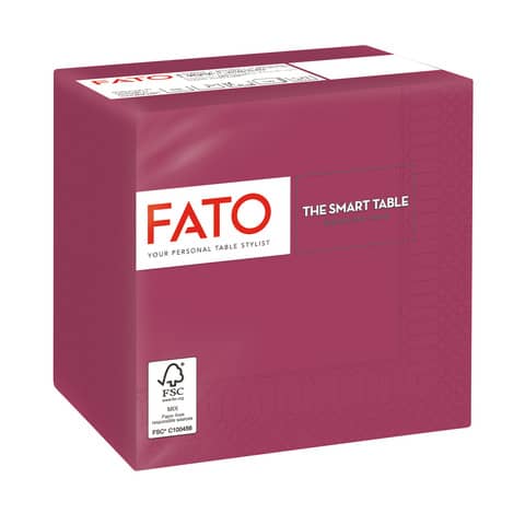 Folded 2-ply napkins Fato Smart Table pure cellulose 24x24 cm - burgundy