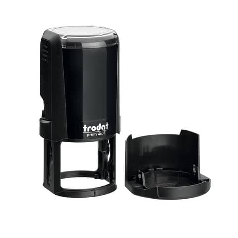 Timbro autoinchiostrante max 8 righe - Trodat eco PRINTY 4638 - Ø38 mm  nero