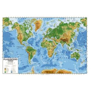 Carta geografica plastificata - 100x140 cm CWR planisfero