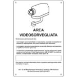 Cartello area video 20x30 cm Immagine bianca Cartelli Segnalatori "Area