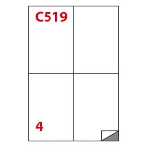 Etichette bianche autoadesive Markin Copiatabu C519 Super Permanente 105x148