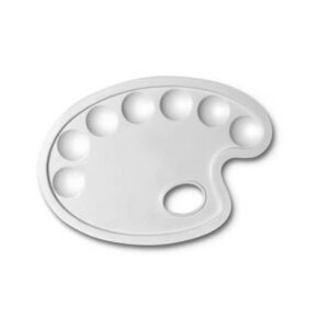 CWR Oval palette - white - plastic 7 compartments - 24x17 cm