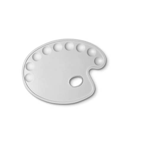 CWR Oval palette - white - plastic 9 compartments - 30x22 cm