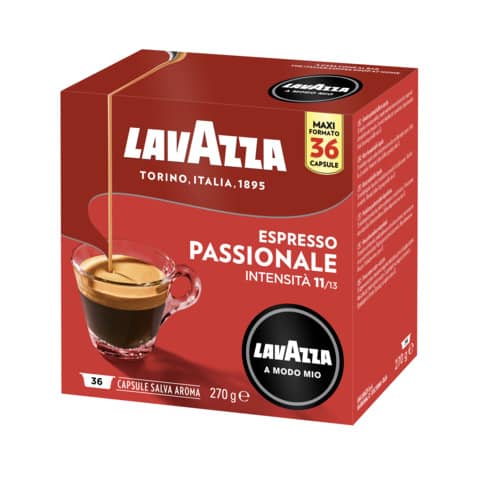 Caffè in cialde Lavazza Astuccio 36 capsule A Modo Mio Passionale -