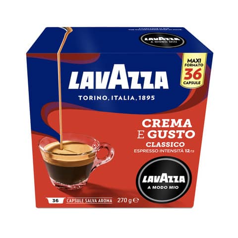 Caffè in cialde Lavazza Astuccio 36 capsule A Modo Mio Crema&Gusto -