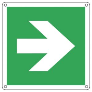 Cartello d'emergenza 25x25 cm Cartelli Segnalatori "Freccia a destra/sinistra"