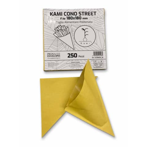 Cono Street in carta paglia Pigna Envelopes Kami 80gr + 9gr PE - 18x18 cm