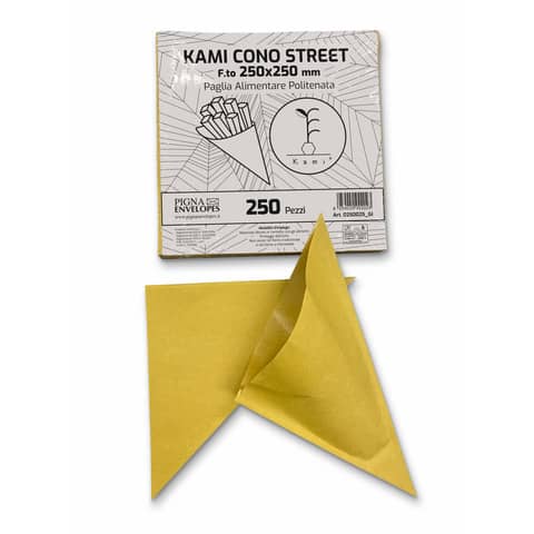 Cono Street in carta paglia Pigna Envelopes Kami 80gr + 9gr PE - 25x25 cm