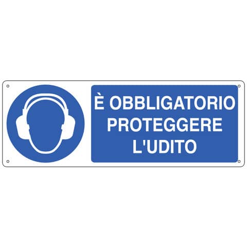 Cartello d'obbligo 35x12,5 cm Cartelli Segnalatori "Proteggere l'udito"