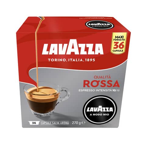 Caffè in cialde Lavazza Astuccio 36 capsule A Modo Mio Qualità Rossa -