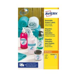 Etichette adesive rotonde rimovibili Avery ร 25 mm - 48 et/foglio - stampanti