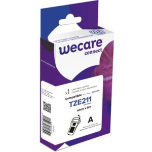 Brother compatible tape 6 mm x 8 mt Wecare black/white