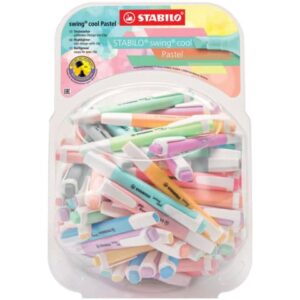 Display 100 Stabilo Swing Cool Pastel highlighters - colours