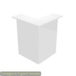 90° corner reception counter white 76x76xH.117 cm in melamine line