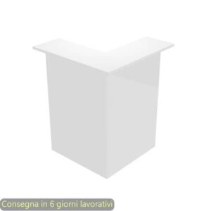 Bancone reception angolare 90° bianco 76x76xH.117 cm in melaminico linea