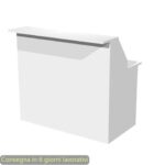 Bancone reception lineare bianco 120x76xH.117 cm in melaminico linea