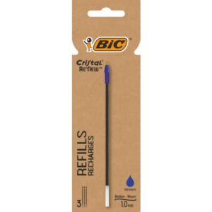 Refill Bic Cristal Re'New - conf. 3 pezzi BIC blu