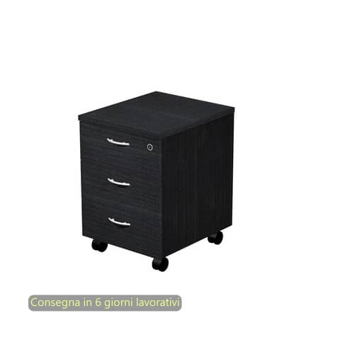 Cassettiera a tre cassetti smontata Artexport Presto 43x52x59,5 cm nero