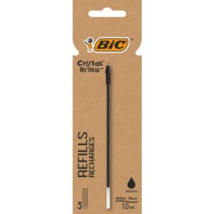 Refill Bic Cristal Re'New - conf. 3 pezzi BIC nero