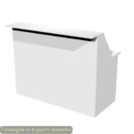 Linear white reception desk 140x76xH.117 cm in melamine line