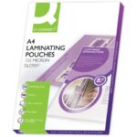 Pouches per plastificatrici Q-Connect 2x125 µm finitura lucida A4