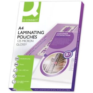 Pouches per plastificatrici Q-Connect 2x125 µm finitura lucida A4